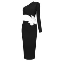 Women's Regular Dress Sexy Oblique Collar Long Sleeve Solid Color Maxi Long Dress Holiday Daily main image 2