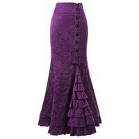 Summer Streetwear Solid Color Cotton Blend Polyester Maxi Long Dress Skirts main image 3