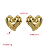 1 Pair Casual Cute Heart Shape Alloy Gold Plated Silver Plated Ear Studs main image 2
