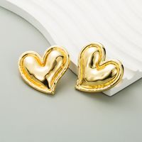 1 Pair Casual Cute Heart Shape Alloy Gold Plated Silver Plated Ear Studs main image 3