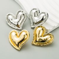 1 Pair Casual Cute Heart Shape Alloy Gold Plated Silver Plated Ear Studs main image 1