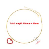 Casual Elegant Shiny Heart Shape Brass Inlay Zircon 18K Gold Plated Women's Pendant Necklace main image 2