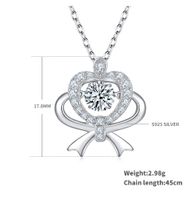 Sterling Silver IG Style Elegant Heart Shape GRA Inlay Moissanite Pendant Necklace main image 2