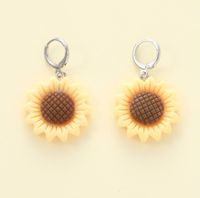 1 Pair Casual Cute Sunflower Alloy Resin Drop Earrings main image 1