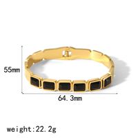 Stainless Steel 18K Gold Plated Casual Tropical Classic Style Geometric Polishing Inlay Zircon Bangle main image 3