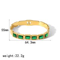 Stainless Steel 18K Gold Plated Casual Tropical Classic Style Geometric Polishing Inlay Zircon Bangle main image 4