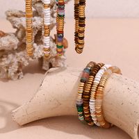 Retro Geometric Stainless Steel Natural Stone Beaded Plating 18K Gold Plated Women's Bracelets Necklace main image 5