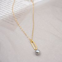 Titanium Steel Gold Plated Casual Simple Style Plating Round Pendant Necklace sku image 2