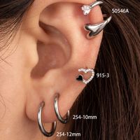 1 Piece French Style Simple Style Korean Style Round Heart Shape Inlay Copper Zircon Ear Cuffs Earrings Ear Studs main image 1