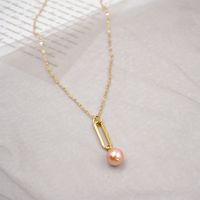 Titanium Steel Gold Plated Casual Simple Style Plating Round Pendant Necklace main image 5
