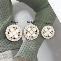 Classic Style Cross Hollow Metal Button Female Suit Tweed Coat Decorative Buckle Coat Sweater Round Button main image 5