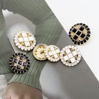 Classic Style Cross Hollow Metal Button Female Suit Tweed Coat Decorative Buckle Coat Sweater Round Button main image 2