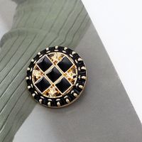Classic Style Cross Hollow Metal Button Female Suit Tweed Coat Decorative Buckle Coat Sweater Round Button sku image 4