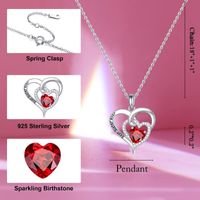 Sterling Silver Elegant Classic Style Heart Shape Solid Color Plating Zircon Pendant Necklace main image 2