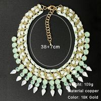 Copper Classical Retro Oval Inlay Acrylic Necklace sku image 1