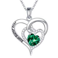 Sterling Silver Elegant Classic Style Heart Shape Solid Color Plating Zircon Pendant Necklace sku image 5