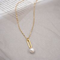 Titanium Steel Gold Plated Casual Simple Style Plating Round Pendant Necklace sku image 1