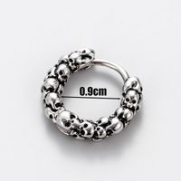 1 Piece Vintage Style Solid Color Skull Stainless Steel Ear Studs main image 3