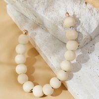 1 Paire Style Moderne Sucré Rond Alliage Perles De Bois Boucles D'Oreilles sku image 1