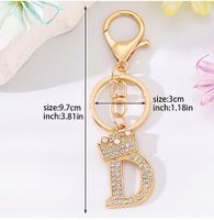Simple Style Letter Crown Alloy Plating Inlay Rhinestones Bag Pendant Keychain main image 2