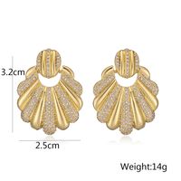 1 Pair Retro Simple Style Commute Solid Color Plating Inlay Copper Zircon 18K Gold Plated Drop Earrings main image 4