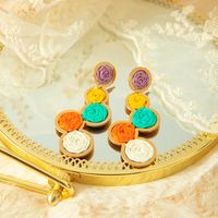 1 Pair Beach Tropical Peanut Gourd Plating 304 Stainless Steel Raffia Gold Plated Drop Earrings main image 4