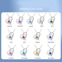 Sterling Silver Elegant Classic Style Heart Shape Solid Color Inlay Zircon Pendant Necklace main image 3