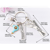 Simple Style Scissors Hair Dryer Alloy Plating Inlay Rhinestones Pearl Bag Pendant Keychain main image 2