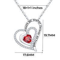 Sterling Silver Elegant Classic Style Heart Shape Solid Color Inlay Zircon Pendant Necklace main image 2