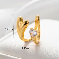 1 Pieza Estilo Francés Ronda Forma De Corazón Abeja Embutido Cobre Circón Pendientes De Aro sku image 2