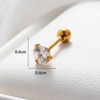 1 Piece French Style Round Heart Shape Bee Inlay Copper Zircon Hoop Earrings sku image 1