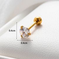 1 Pièce À La Française Rond Forme De Cœur Abeille Incruster Le Cuivre Zircon Boucles D'oreilles Cerceau sku image 1