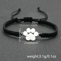 Simple Style Cross Paw Print 304 Stainless Steel Polyester Men's Wristband main image 3