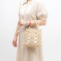 Women's Medium Summer Maple Solid Color Vacation String Straw Bag main image 1