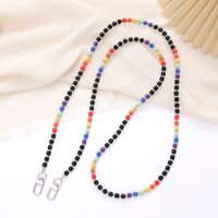 Simple Style Color Block Beaded Beaded Mobile Phone Chain main image 4