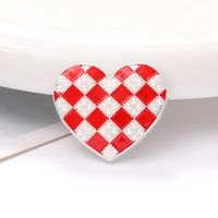 1 Piece 34 * 30mm Zinc Alloy Pearl Heart Shape Polished Sticking Diamond Material sku image 2