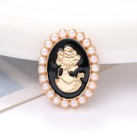 1 Piece 24 * 30mm Zinc Alloy Pearl Human Oval Polished Patch Material sku image 1