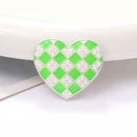 1 Piece 34 * 30mm Zinc Alloy Pearl Heart Shape Polished Sticking Diamond Material sku image 6
