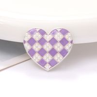 1 Piece 34 * 30mm Zinc Alloy Pearl Heart Shape Polished Sticking Diamond Material sku image 7