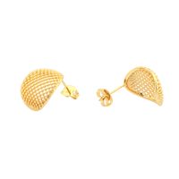 1 Pair Vintage Style Commute Round Plating Mesh Copper 18K Gold Plated Ear Studs main image 8