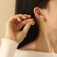 1 Pair Vintage Style Commute Round Plating Mesh Copper 18K Gold Plated Ear Studs main image 3