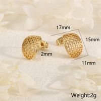 1 Pair Vintage Style Commute Round Plating Mesh Copper 18K Gold Plated Ear Studs main image 2