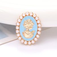 1 Piece 24 * 30mm Zinc Alloy Pearl Human Oval Polished Patch Material sku image 4