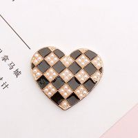 1 Piece 34 * 30mm Zinc Alloy Pearl Heart Shape Polished Sticking Diamond Material sku image 9