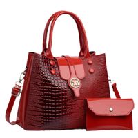 Women's Large Pu Leather Geometric Solid Color Elegant Flip Cover Bag Sets main image 2