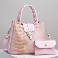 Women's Large Pu Leather Geometric Solid Color Elegant Flip Cover Bag Sets sku image 2
