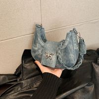 Women's Small Pu Leather Butterfly Cute Zipper Shoulder Bag main image video