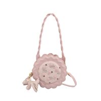 Women's Medium Pu Leather Flower Cute Zipper Circle Bag main image 2