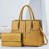 Women's Medium Pu Leather Triangle Geometric Classic Style Zipper Buckle Bag Sets sku image 3