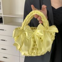 Women's Medium Velvet Bow Knot Elegant Open Handbag main image 4
